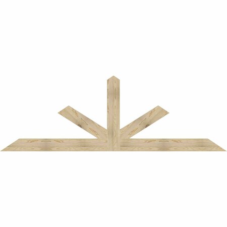 Ekena Millwork Saratoga Rough Sawn Timber Gable Bracket, Douglas Fir, 108"W x 36"H x 2"D x 6"F, 8/12 Pitch GBW108X36X0206SAR00RDF